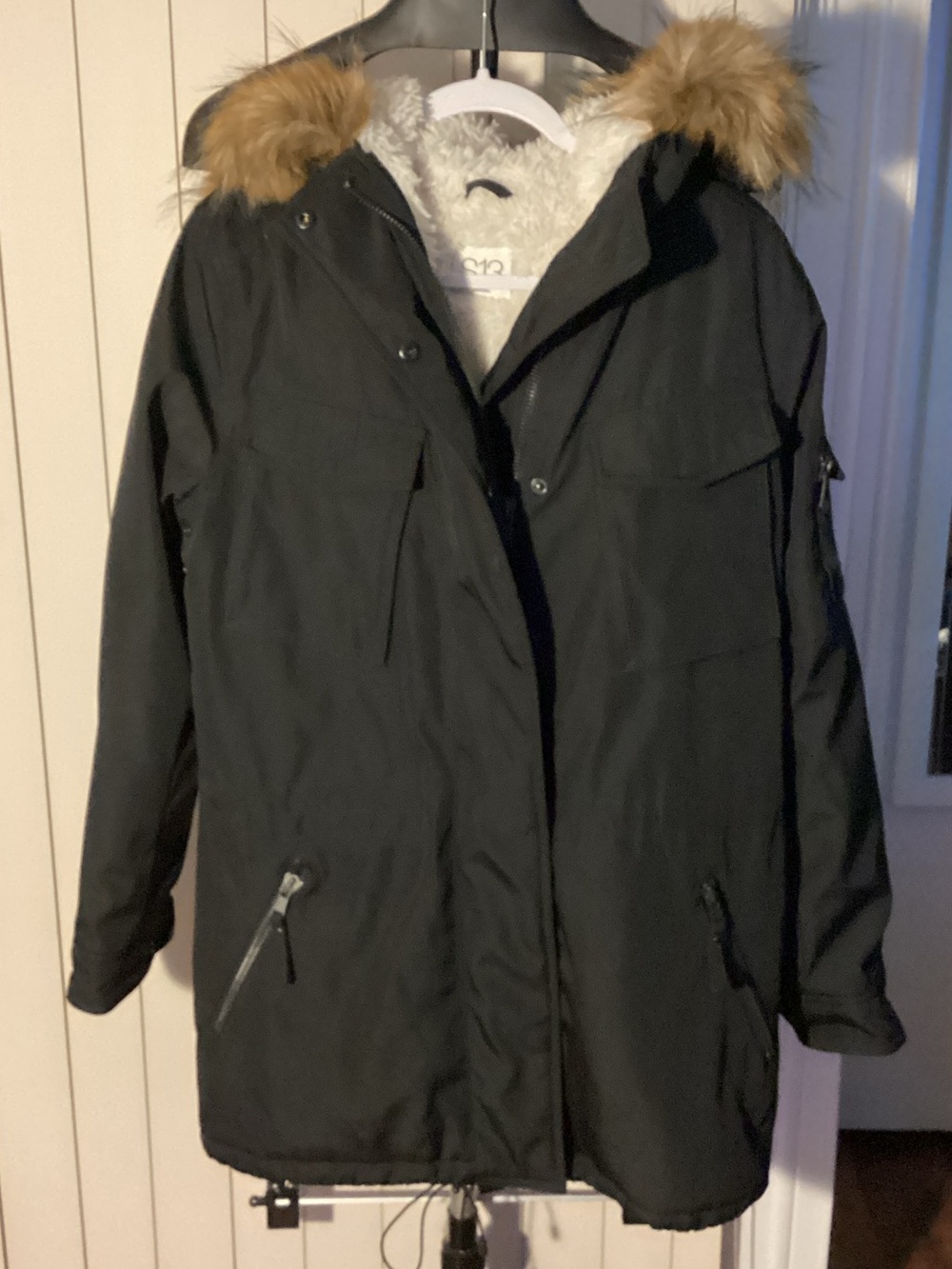 Women’s Black Faux-Fur Hooded Parka Jacket - NWOT